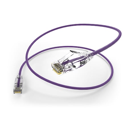 Clearfit Slim 28Awg Cat6A Purple 14Ft